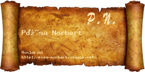 Pósa Norbert névjegykártya